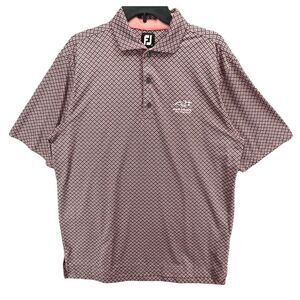 FootJoy Polo Shirt Mens L Gray Pink Geo Golf ProDry Performance Ewa Beach Hawaii